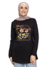 Black Printed Long - Sleeve Design 26 - Khotwh